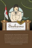 indonesisch Präsident handgemalt Illustration vektor