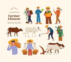 isoliert Farmer Element eben Design Illustration vektor