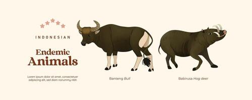 isolerat indonesiska endemisk djur illustration cell skuggad stil vektor