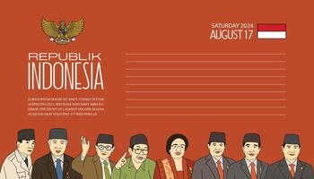 indonesiska president ritad för hand illustration vektor