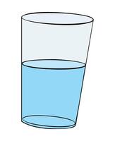 ein Glas von Wasser Hälfte gefüllt vektor