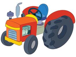 Traktor Spielzeug zum Kinder spielen vektor