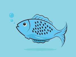 isolerat platt söt akvarium fisk illustration vektor