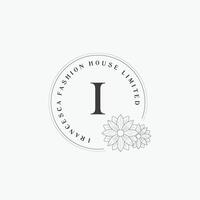 ich Brief Logo mit ein kreativ Blumen- Konzept zum Unternehmen Geschäft Schönheit echt Nachlass Prämie vektor