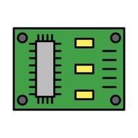 pcb styrelse linje fylld ikon design vektor