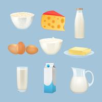 Mjölkprodukter Set vektor