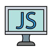 javaScript linje fylld ikon design vektor