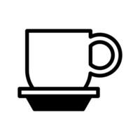 Kaffee Symbol oder Logo Illustration Gliederung schwarz gefüllt Stil vektor