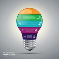 die Glühbirne Infografik. Vorlage zum Diagramm, Graph, Präsentation und Diagramm. Geschäft Idee Konzept mit 5 Optionen, Teile, Schritte oder Prozesse. vektor
