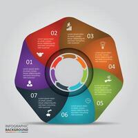 Achteck Element zum Infografik. Vorlage zum Zyklus Diagramm, Graph, Präsentation und runden Diagramm. Geschäft Konzept mit 3, 4, 5, 6 Optionen, Teile, Schritte oder Prozesse. abstrakt Hintergrund. vektor