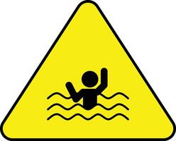 Ertrinken Warnung Zeichen, Vorsicht tief Wasser Zeichen, ertrinken Symbol vektor