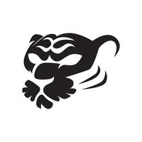 tiger huvud logotyp silhuett minimalistisk ikon symbol grafisk design illustration vektor