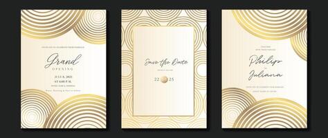 Luxus Einladung Karte Hintergrund . golden elegant geometrisch Form, Gold Linien Gradient auf Licht Hintergrund. Prämie Design Illustration zum Gala, großartig Öffnung, Party Einladung, Hochzeit. vektor