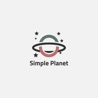 enkel saturn planet logotyp med några stjärnor. vektor