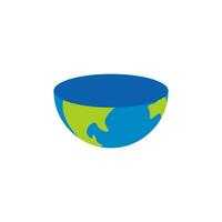 Hälfte von Globus Welt Erde geschnitten Symbol global Hintergrund vektor