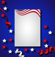 amerikanisch Flagge zum Unabhängigkeit Tag USA vektor