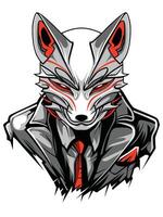 Kitsune einer Krawatte Logo vektor