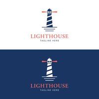 kreativ Hafen Leuchtturm Gebäude Vorlage Logo Jahrgang Design. vektor