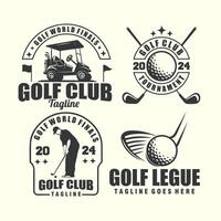 einstellen von Golf Jahrgang Abzeichen Emblem einfarbig Logo Grafik Illustration vektor