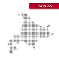 gepunktet Karte von Hokkaido Region im Japan vektor