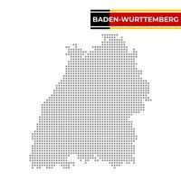 prickad Karta av de stat av baden-wurttemberg i Tyskland vektor