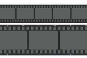 Film lange Film Streifen schließen hoch. Kino und Filmemachen Konzept. Illustration vektor