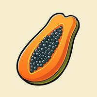 detaljerad och intressant illustration av papaya frukt vektor