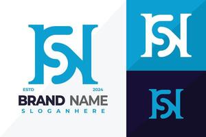 brev ns eller sn monogram logotyp design symbol ikon illustration vektor