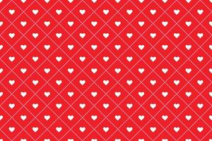 nahtlos Muster mit Weiß Herzen und rot kariert vektor