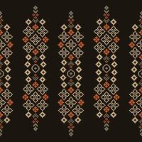 traditionell svart etnisk motiv ikat geometrisk tyg mönster korsa stitch.ikat broderi etnisk orientalisk pixel brun background.abstract, illustration. textur, dekoration, tapeter. vektor