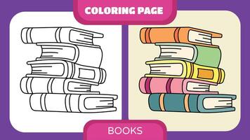 Färbung Seite zum Kinder Bücher vektor