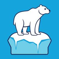 ein Polar- Bär auf ein klein Eisberg, Darstellen das dringend Problem von Klima Veränderung und es ist Einschlag auf Tierwelt vektor