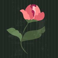 rosa reste sig på en årgång texturerad mörk grön bakgrund. blommig illustration för hälsning kort, bröllop inbjudningar, social media och Mer design vektor