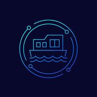 Hausboot Symbol, linear Design vektor
