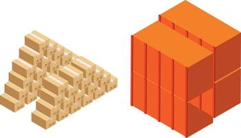 Ladung Schiffe Behälter und Pakete Illustration vektor