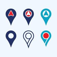 Geographisches Positionierungs System und Karte Logo Navigator Zeichen Ort Symbol Design Illustration vektor