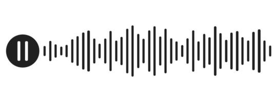 Klang Welle Dezibel Audio- Aufzeichnung einfach Stimme Botschaft Symbol isoliert auf Weiß Hintergrund. Podcast Spieler, Musik- Schiene. vektor