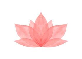 abstrakt blomning lotus symbol. hand dragen näckros. helt enkelt röd blomma. lotus ikon. geometrisk form. vattenfärg stiliserade illustration för design, logotyp, märka vektor