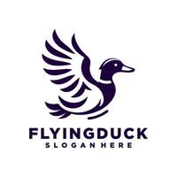 fliegend Ente Logo Design Inspiration, Fliegen Ente Symbol, Gans, Schwan Logo Vorlage vektor