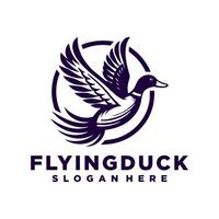 fliegend Ente Logo Design Inspiration, Fliegen Ente Symbol, Gans, Schwan Logo Vorlage vektor