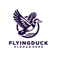 fliegend Ente Logo Design Inspiration, Fliegen Ente Symbol, Gans, Schwan Logo Vorlage vektor