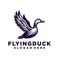 fliegend Ente Logo Design Inspiration, Fliegen Ente Symbol, Gans, Schwan Logo Vorlage vektor