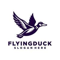 fliegend Ente Logo Design Inspiration, Fliegen Ente Symbol, Gans, Schwan Logo Vorlage vektor