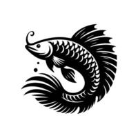 arowanaen logotyp ikon. arowanaen fisk logotyp illustration design vektor