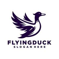 fliegend Ente Logo Design Inspiration, Fliegen Ente Symbol, Gans, Schwan Logo Vorlage vektor