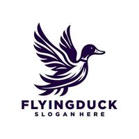 fliegend Ente Logo Design Inspiration, Fliegen Ente Symbol, Gans, Schwan Logo Vorlage vektor