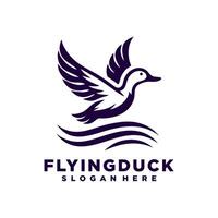 fliegend Ente Logo Design Inspiration, Fliegen Ente Symbol, Gans, Schwan Logo Vorlage vektor