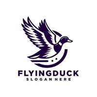 fliegend Ente Logo Design Inspiration, Fliegen Ente Symbol, Gans, Schwan Logo Vorlage vektor