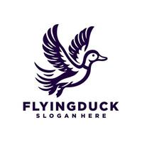 fliegend Ente Logo Design Inspiration, Fliegen Ente Symbol, Gans, Schwan Logo Vorlage vektor