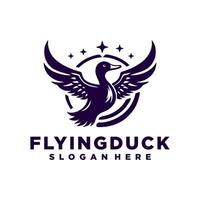 fliegend Ente Logo Design Inspiration, Fliegen Ente Symbol, Gans, Schwan Logo Vorlage vektor